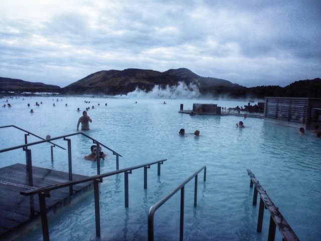 Image of people in the Blue Lagoon in Iceland from Wanderlust and Life