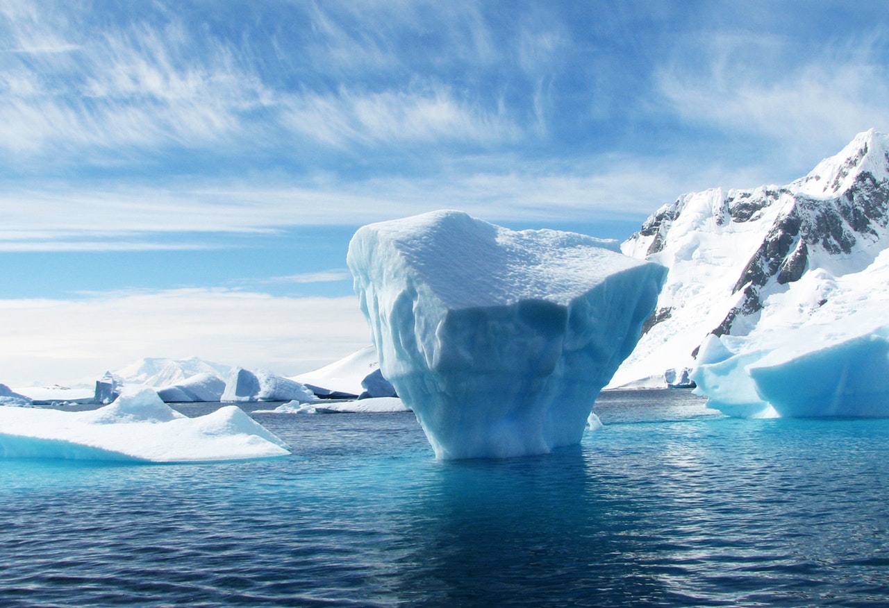 icebergs seen during Antarctica travel