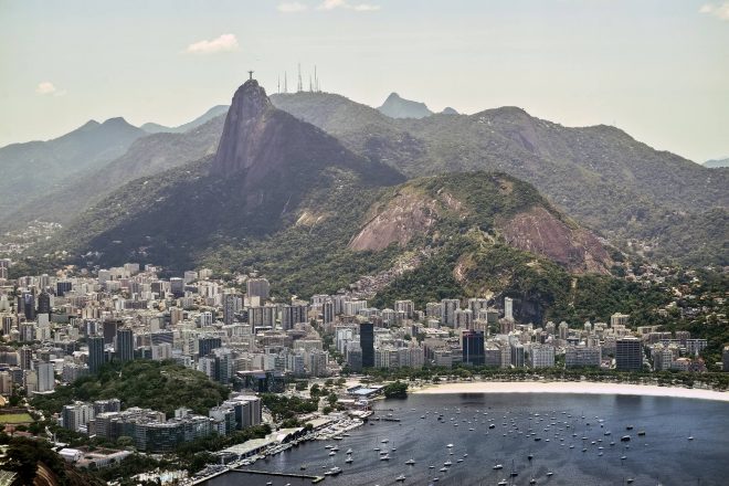 Aerial view of Rio de Janeiro by the sea