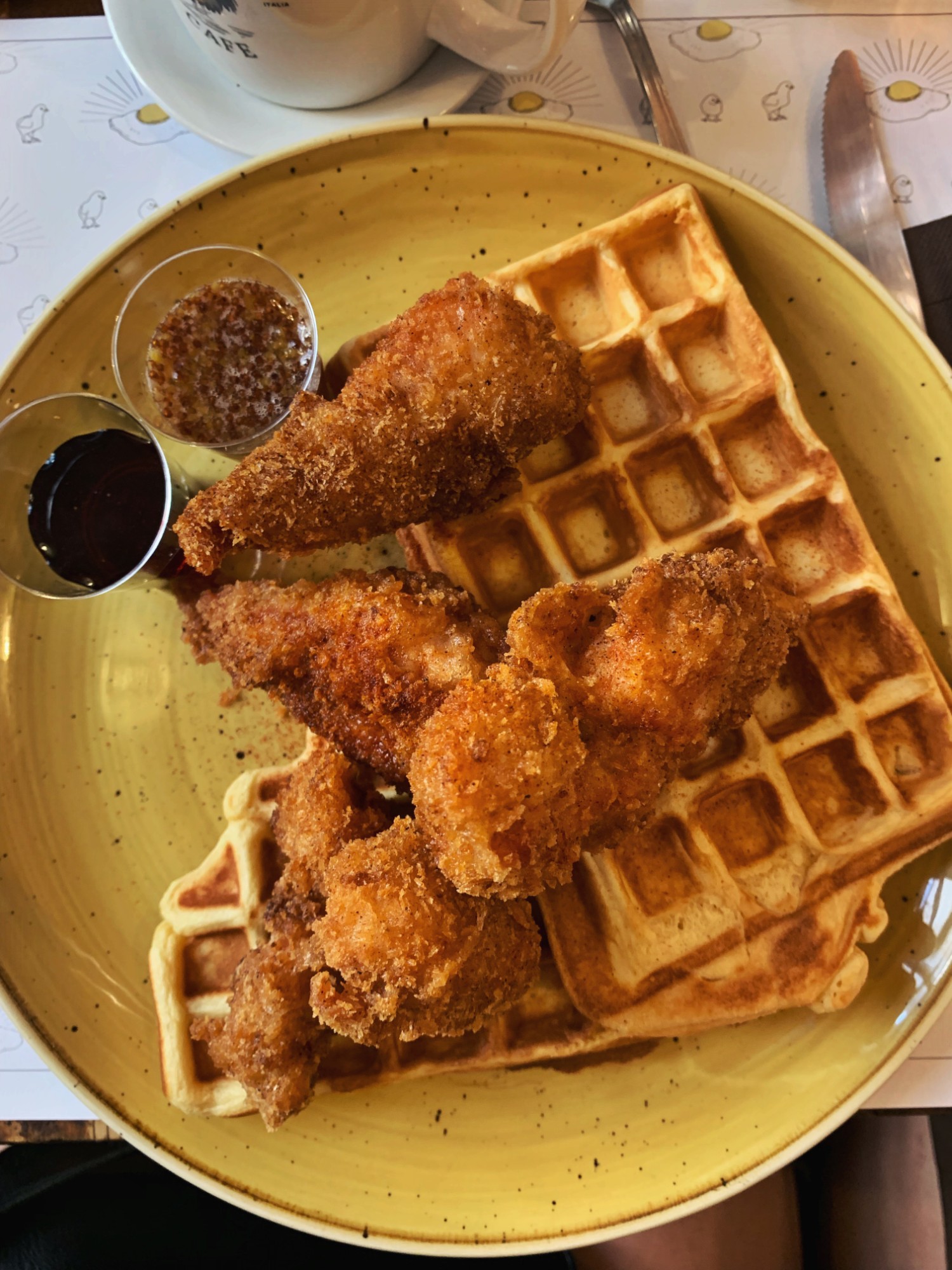 Chicken and waffles brunch in Florence