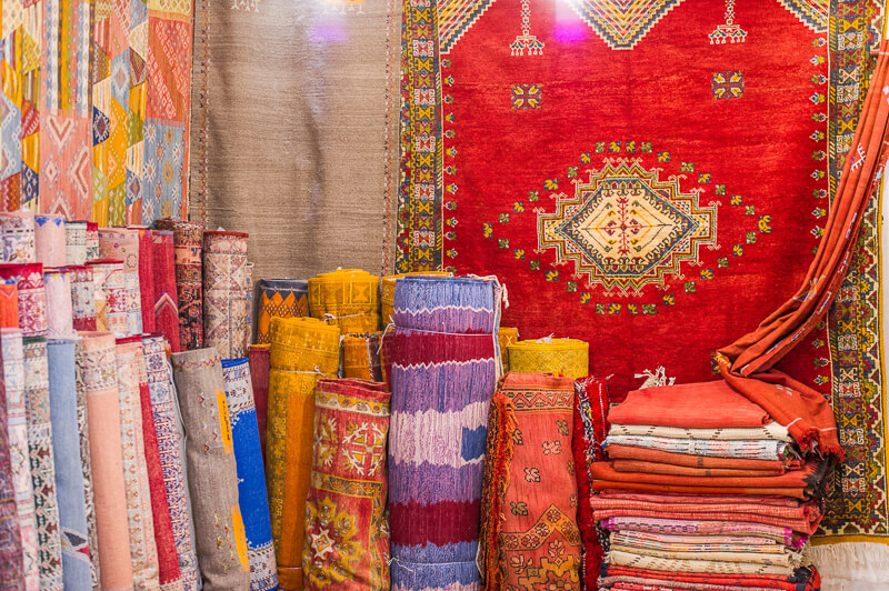 Vibrant colorful Moroccan rugs