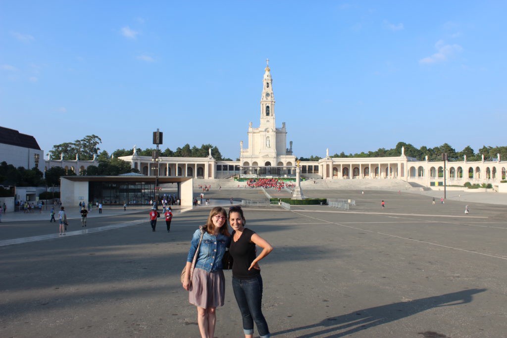 Standing in the plaza of Fatima with my good friend, Juta, who I studied abroad with.