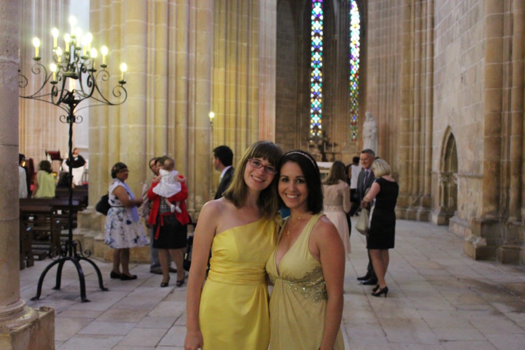 Juta and me attending our beautiful friend Ticha's wedding at the Mosteiro de Batalha.