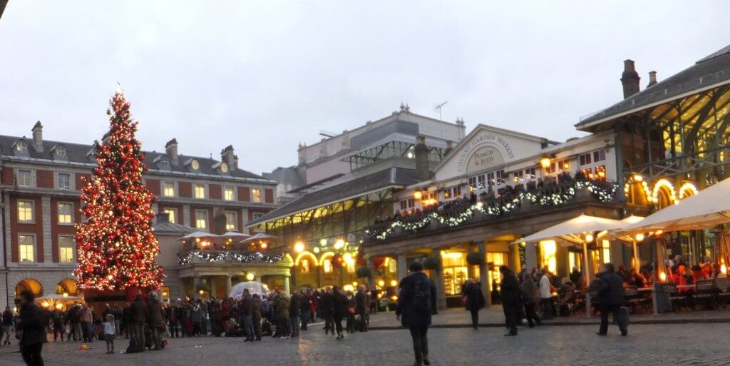 Christmas lights at Covent Garden in London