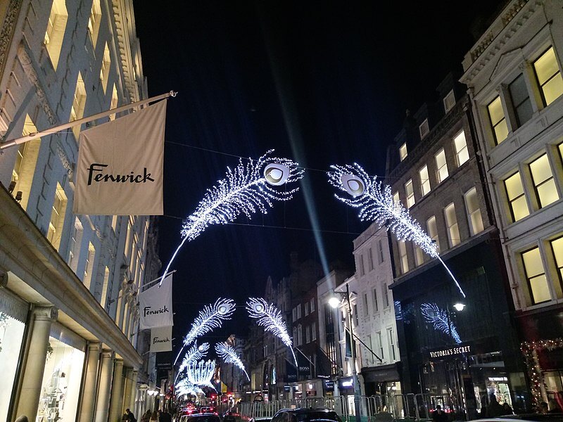 Christmas lights at Fenwick in London