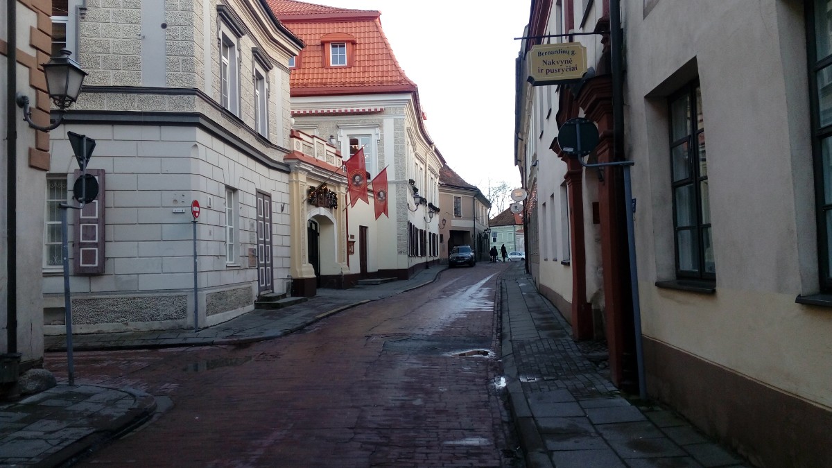 Vilnius Old Town narrow street 